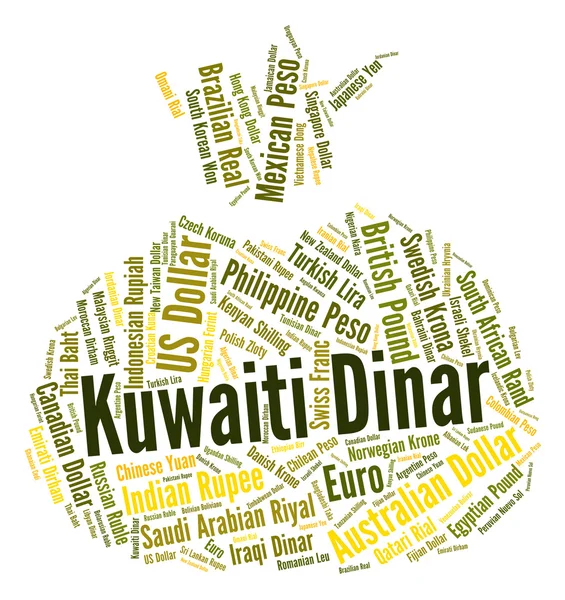Kuwaiti Dinar Represents Currency Exchange And Currencies — Stock Photo, Image