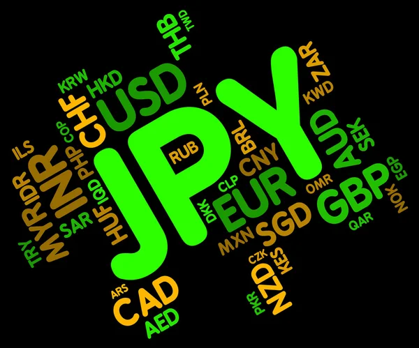 Jpy Moeda mostra Yen japonês e corretor — Fotografia de Stock