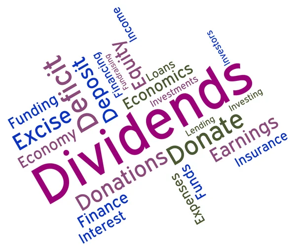 Dividends Word Represents Stock Market And Yield — Stock Photo, Image