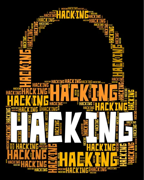 Hacking Lock significa Word Malware e vulnerável — Fotografia de Stock