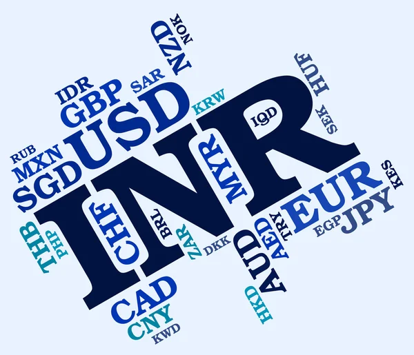 Inr Currency Indicates Worldwide Trading And Broker — Stock Photo, Image