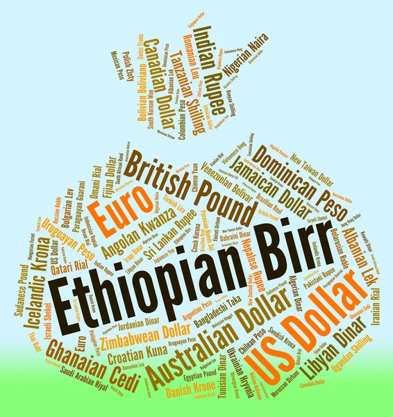 Ethiopian Birr Represents Foreign Exchange And Birrs — Stock Photo, Image