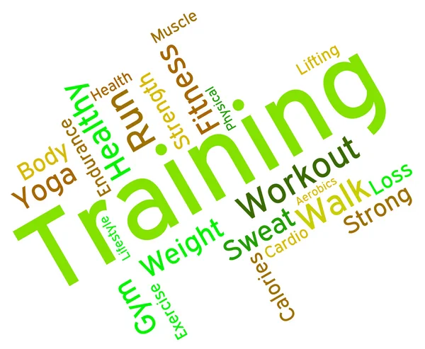 Parole di formazione indica Get Fit e aerobica — Foto Stock