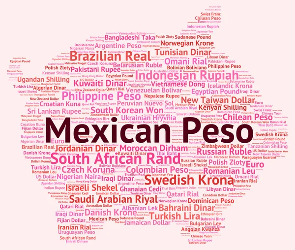 Mexican Peso Represents Foreign Exchange And Broker — Stock Photo, Image