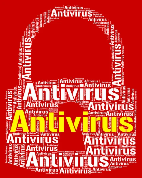Bloqueio de antivírus significa software malicioso e infectado — Fotografia de Stock
