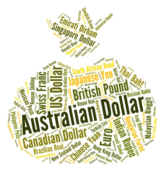 Australian Dollar Shows Forex Trading And Banknote — ストック写真