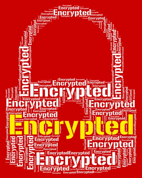 Encrypted Word Shows Encrypting Protect And Cipher — Stock Photo, Image
