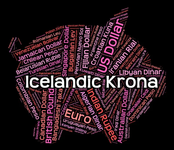 Icelandic Krona Shows Worldwide Trading And Broker — Stock Photo, Image