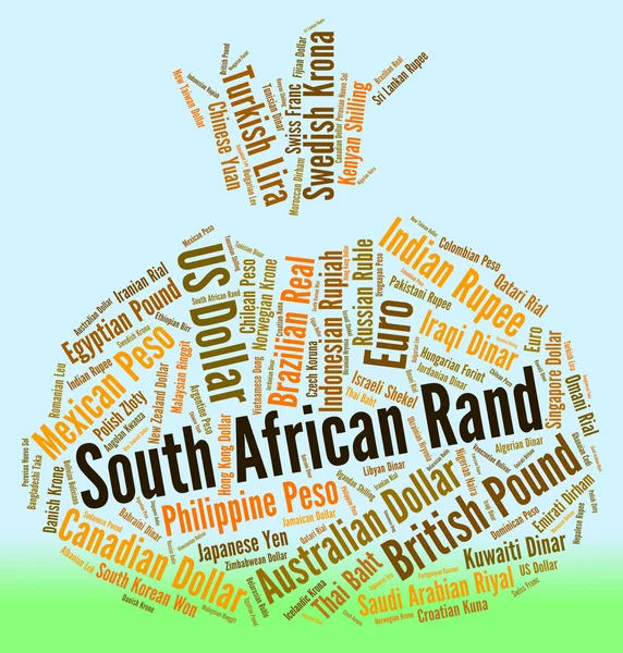 South African Rand Represents Currency Exchange And Coinage — Stock Photo, Image