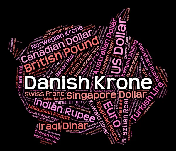 Danish Krone Shows Exchange Rate And Broker — Stock Photo, Image