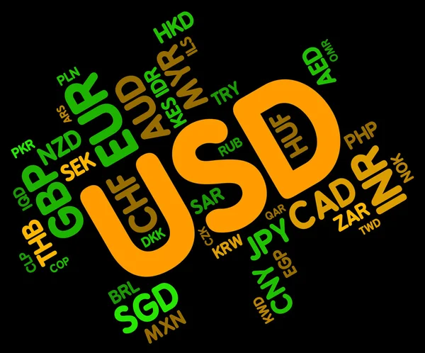 Usd Moneda Indica Dólar de los Estados Unidos Y Monedas —  Fotos de Stock