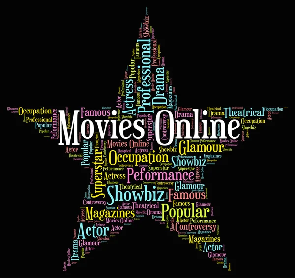 Movies Online Shows World Wide Web And Film — Stock Photo, Image