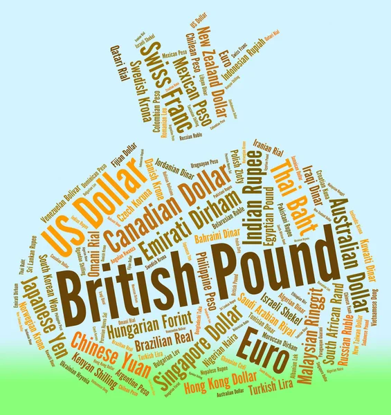 British Pound Represents Worldwide Trading And Broker — Stock Photo, Image