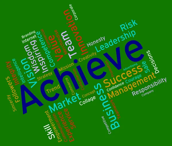 Achieve Words Represents Resolution Winner And Winning — Stock Photo, Image