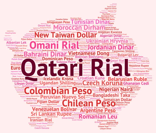 Qatari Rial Indicates Currency Exchange And Banknote — Stok fotoğraf