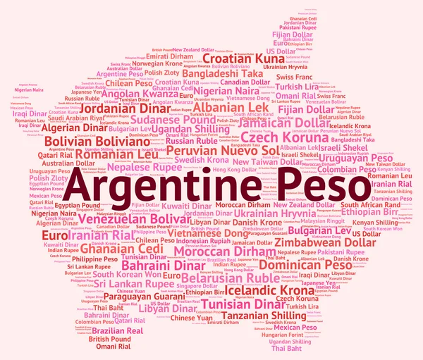 Argentine Peso Shows Worldwide Trading And Argentina — Stock Photo, Image