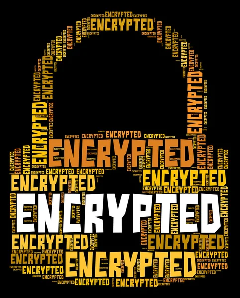 Encrypted Word Means Encryption Words And Password — Stock Photo, Image