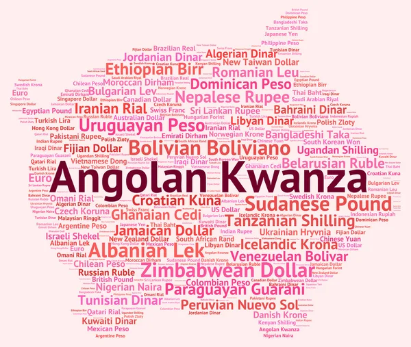 Angola Kwanza döviz kuru ve para anlamına gelir — Stok fotoğraf