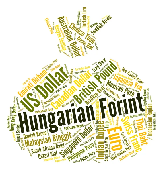Forint húngaro significa taxa de câmbio e notas — Fotografia de Stock