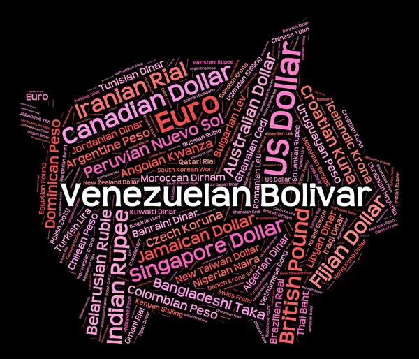 Venezuelan Bolivar Indicates Foreign Exchange And Broker — Stock Photo, Image