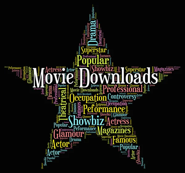 Movie Downloads Represents Picture Show And Cinema — Stock Photo, Image