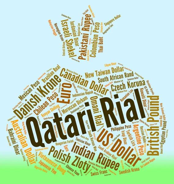 Döviz ve para Katar Riyali gösterir — Stok fotoğraf