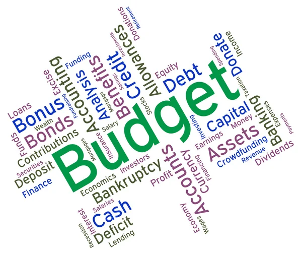 Słowa budżet stanowi budżet Rachunkowość i zarządzanie finansami — Zdjęcie stockowe