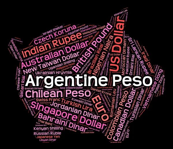 Argentine Peso Represents Foreign Exchange And Argentina — Stock Photo, Image