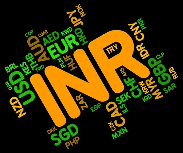 Inr Currency Represents India Rupees And Broker — Stock Photo, Image