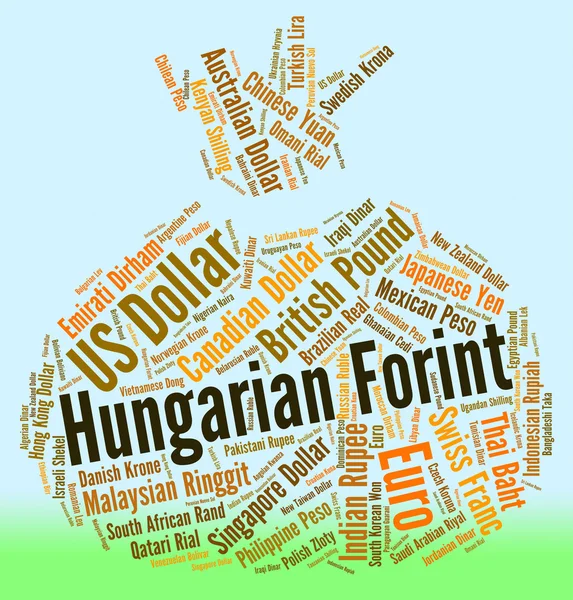Hungarian Forint Shows Foreign Exchange And Broker — Stock Photo, Image