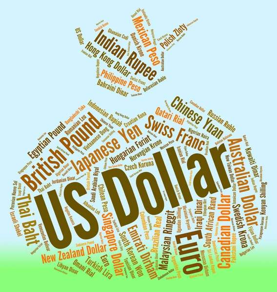 Us Dollar Shows Forex Trading And America — Stockfoto