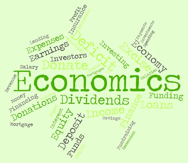 Economie Word Shows Finance Économiser et économique — Photo