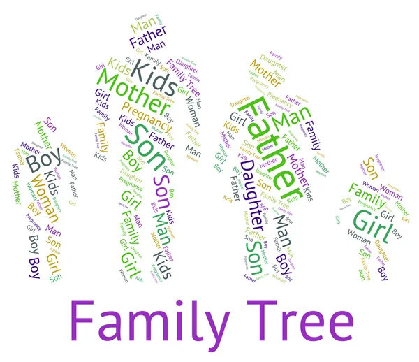 Family Tree Indicates Hereditary Ancestry And Text — Stock Photo, Image