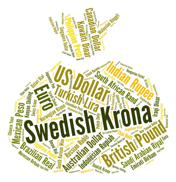 スウェーデン ・ クローナは、外国為替取引および貨幣鋳造を示します — ストック写真