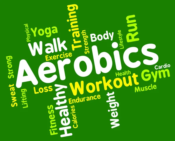 Aérobic Words Shows Get Fit And Cardio — Photo