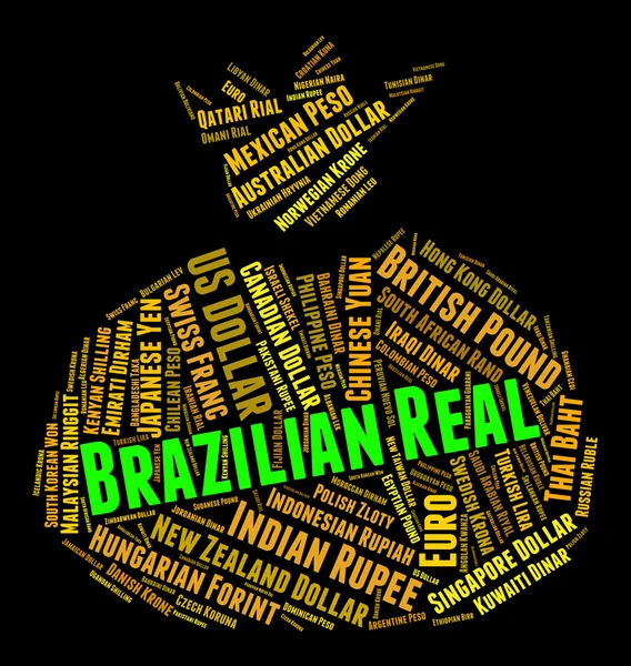 Brazil Real jelzi, elöl levő kereskedelmi és a közvetítő — Stock Fotó