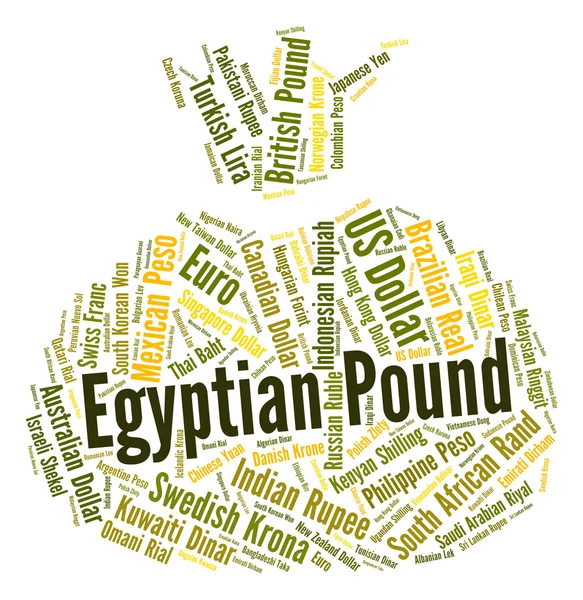 Egyptian Pound Means Currency Exchange And Coinage — Stock Photo, Image