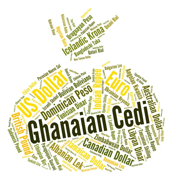 Ghanaian Cedi Shows Forex Trading And Currency — Stock Photo, Image