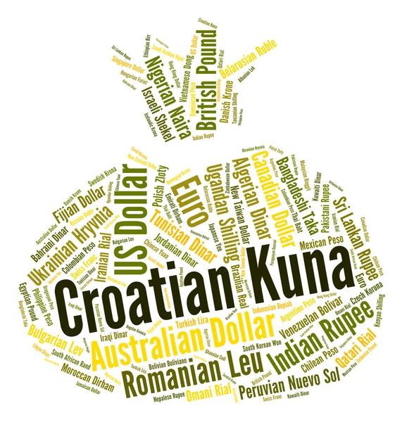 Хорватская куна указывает на торговлю на рынке Форекс и монеты — стоковое фото
