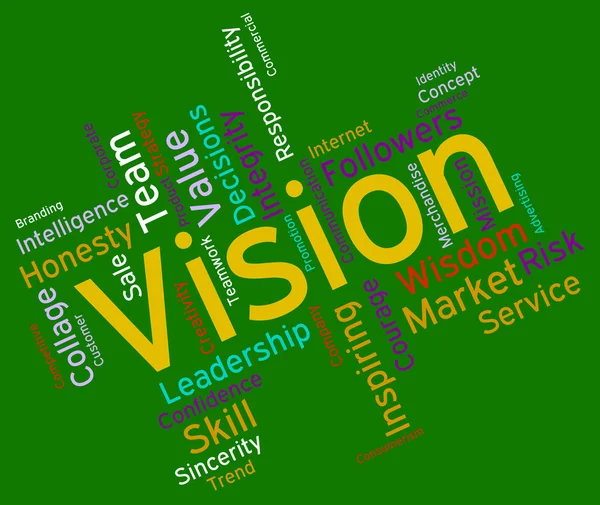 Vision Word mutatja a jövőbeli cél és Vágyakozik — Stock Fotó