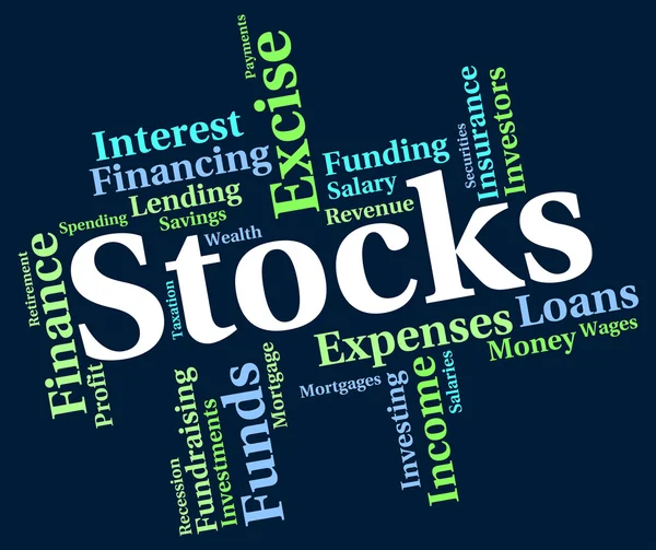 Stocks Word Indicates Return On Investment And Finance — Stock Photo, Image