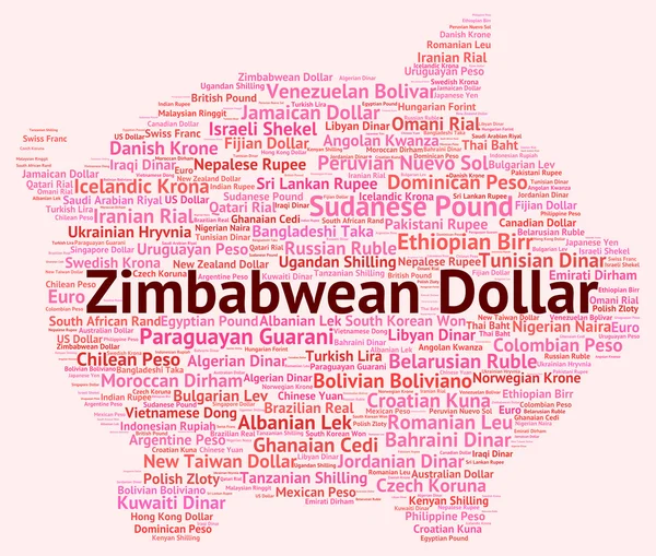 Zimbabwean Dollar Represents Foreign Currency And Currencies — Stock Photo, Image