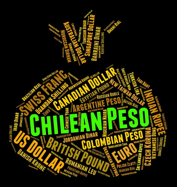 Chilean Peso Means Currency Exchange And Coinage — Stock Photo, Image