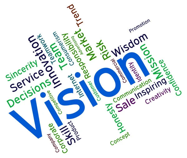 Vision Word Rappresenta Piani Futuro e Obiettivo — Foto Stock