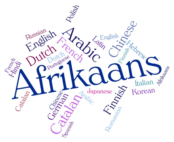 Afrikaans Word Indicates Study Language And Lingo — Stock Photo