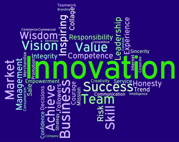 Innovatie woorden tekst creativiteit en conceptie vertegenwoordigt — Stockfoto