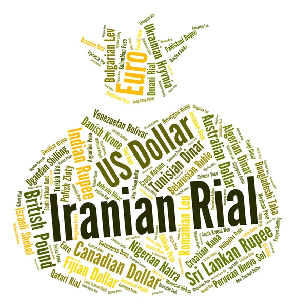 Rial Iranien montre le taux de change et les billets de banque — Photo