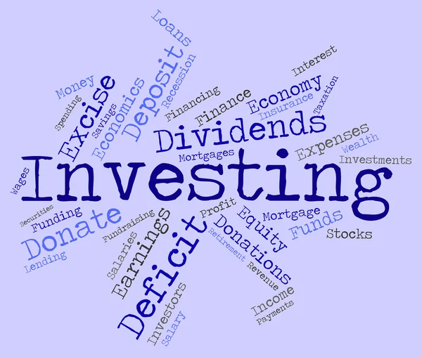 Investing Word Represents Return On Investment And Growth — Stock Photo, Image