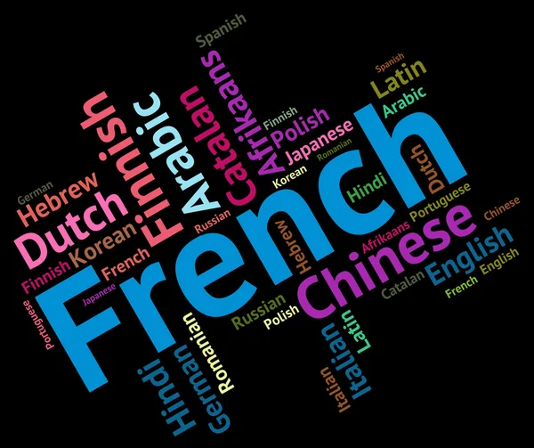 French Language Represents Translator Text And Words
