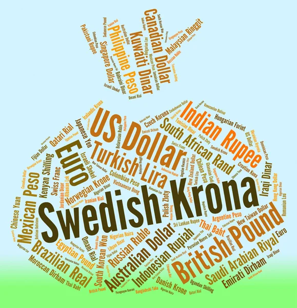 Swedish Krona Indicates Foreign Exchange And Coinage — Stock Photo, Image